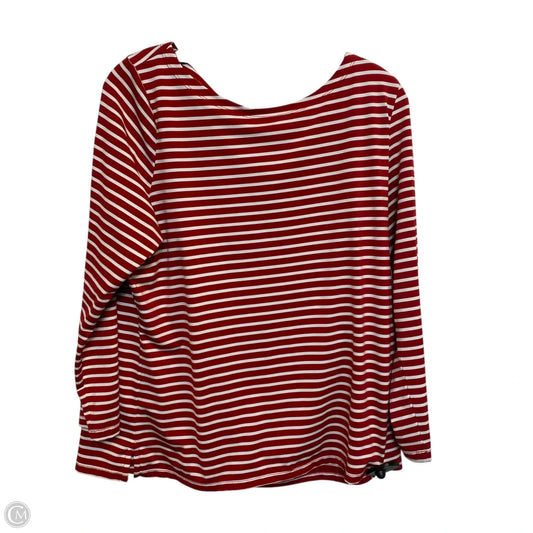 Top Long Sleeve Designer By Vineyard Vines In Red & White, Size: Xl