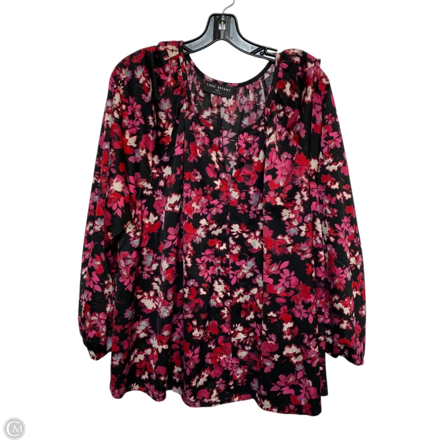 Top Long Sleeve By Lane Bryant In Black & Pink, Size: 1x
