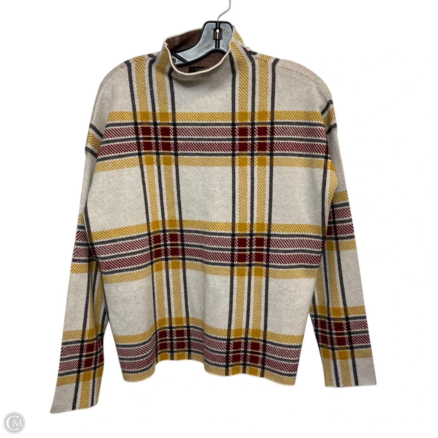 Sweater By Tahari In Cream & Red, Size: L