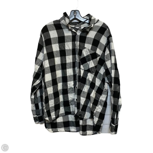 Top Long Sleeve By Time And Tru In Black & White, Size: Xxl