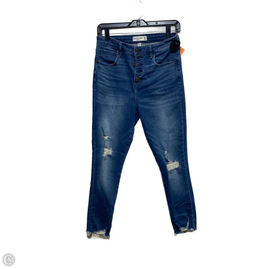 Jeans Skinny By Abercrombie And Fitch In Blue Denim, Size: 10