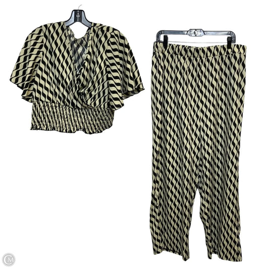 Pants Set 2pc By Shein In Black & Cream, Size: 2x