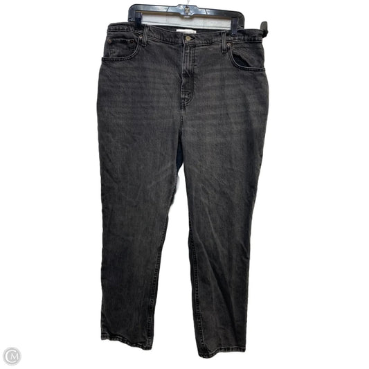 Jeans Straight By Abercrombie And Fitch In Black Denim, Size: 16