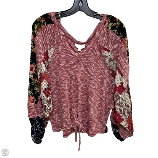 Top Long Sleeve By Umgee In Red & White, Size: S