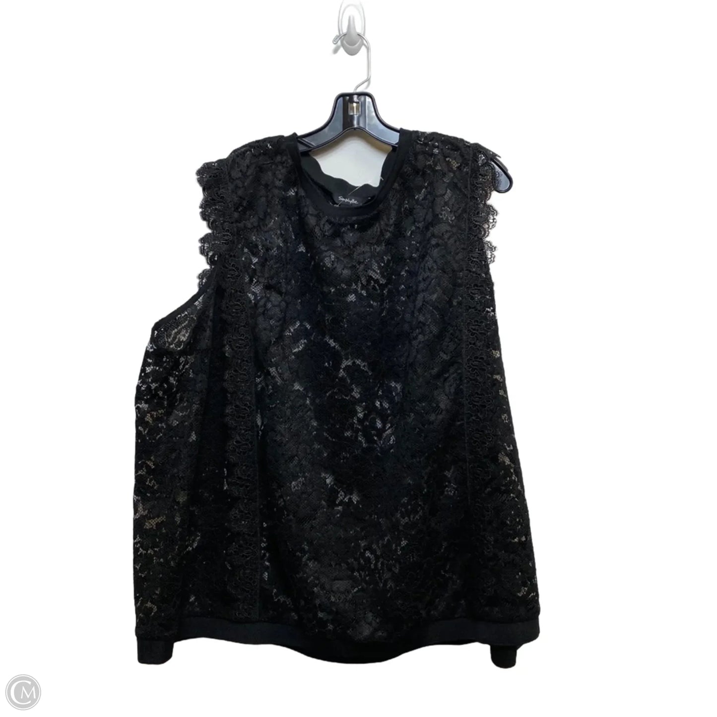 Top Sleeveless By Simply Be In Black, Size: 4x