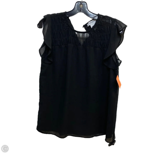 Top Short Sleeve By Carmen By Carmen Marc Valvo In Black, Size: S