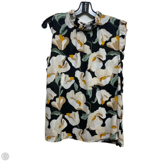 Top Sleeveless By Ann Taylor In Black & Cream, Size: Xl