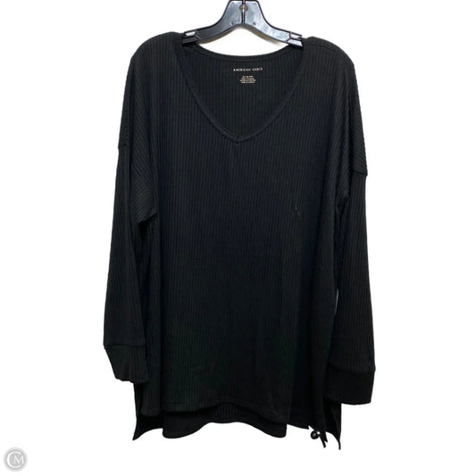 Top Long Sleeve By American Eagle In Black, Size: Xl