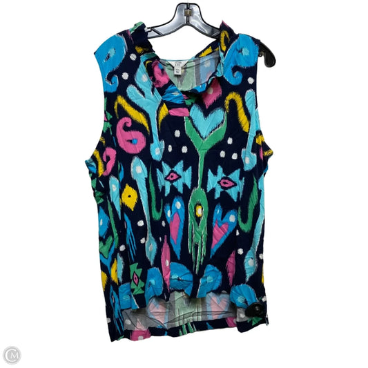 Top Sleeveless By Crown And Ivy In Blue & Pink, Size: Xxl