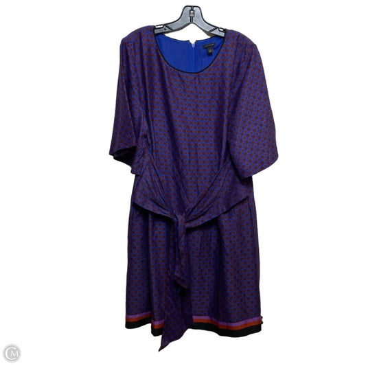 Dress Casual Short By Ann Taylor In Blue & Red, Size: 1x