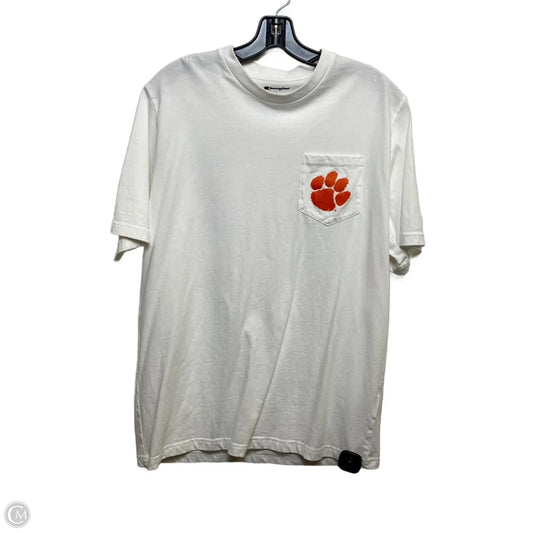 Top Short Sleeve By Champion In White, Size: L