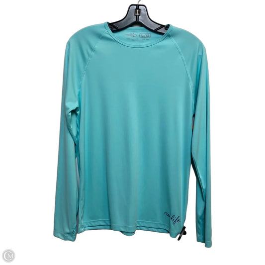 Athletic Top Long Sleeve Crewneck By Reel Life In Blue, Size: L