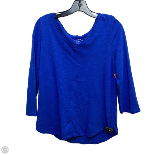 Top 3/4 Sleeve By Chicos In Blue, Size: M