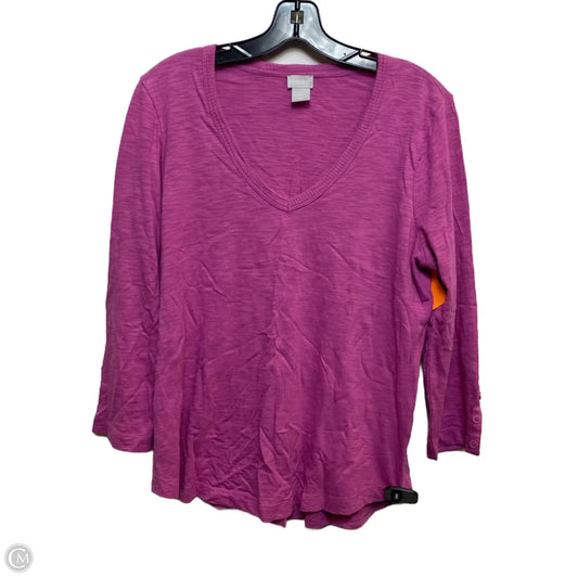 Top 3/4 Sleeve By Chicos In Pink, Size: M