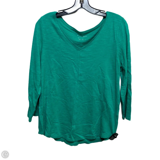 Top 3/4 Sleeve By Chicos In Green, Size: M