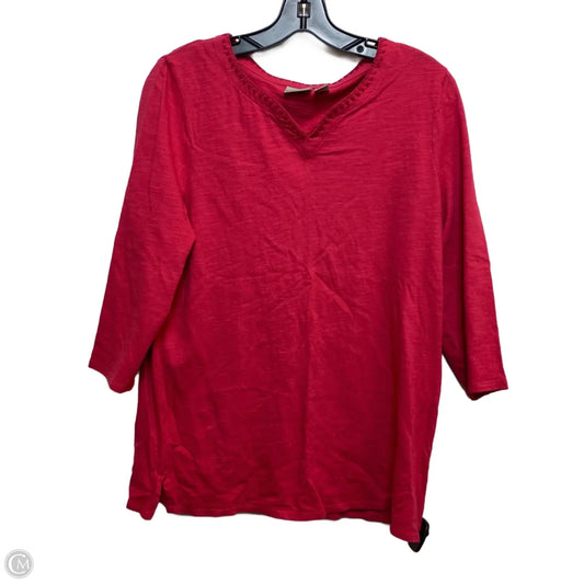 Top 3/4 Sleeve By Chicos In Pink, Size: M