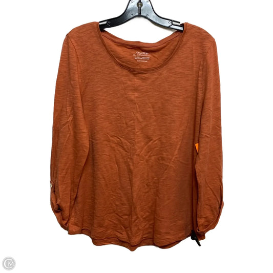 Top 3/4 Sleeve By Chicos In Orange, Size: M