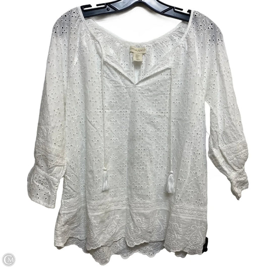 Top 3/4 Sleeve By Cynthia Rowley In White, Size: M