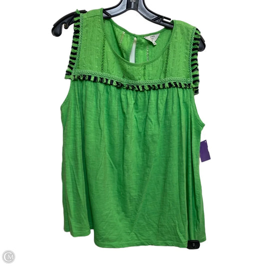 Top Sleeveless By Crown And Ivy In Green, Size: 2x
