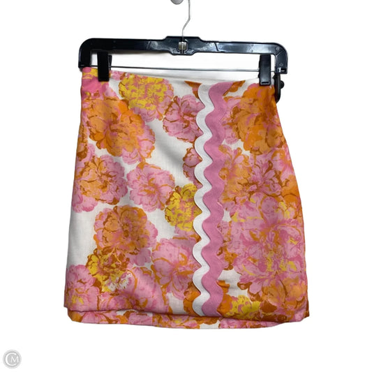Skirt Mini & Short By Vestique In Orange & Pink, Size: L