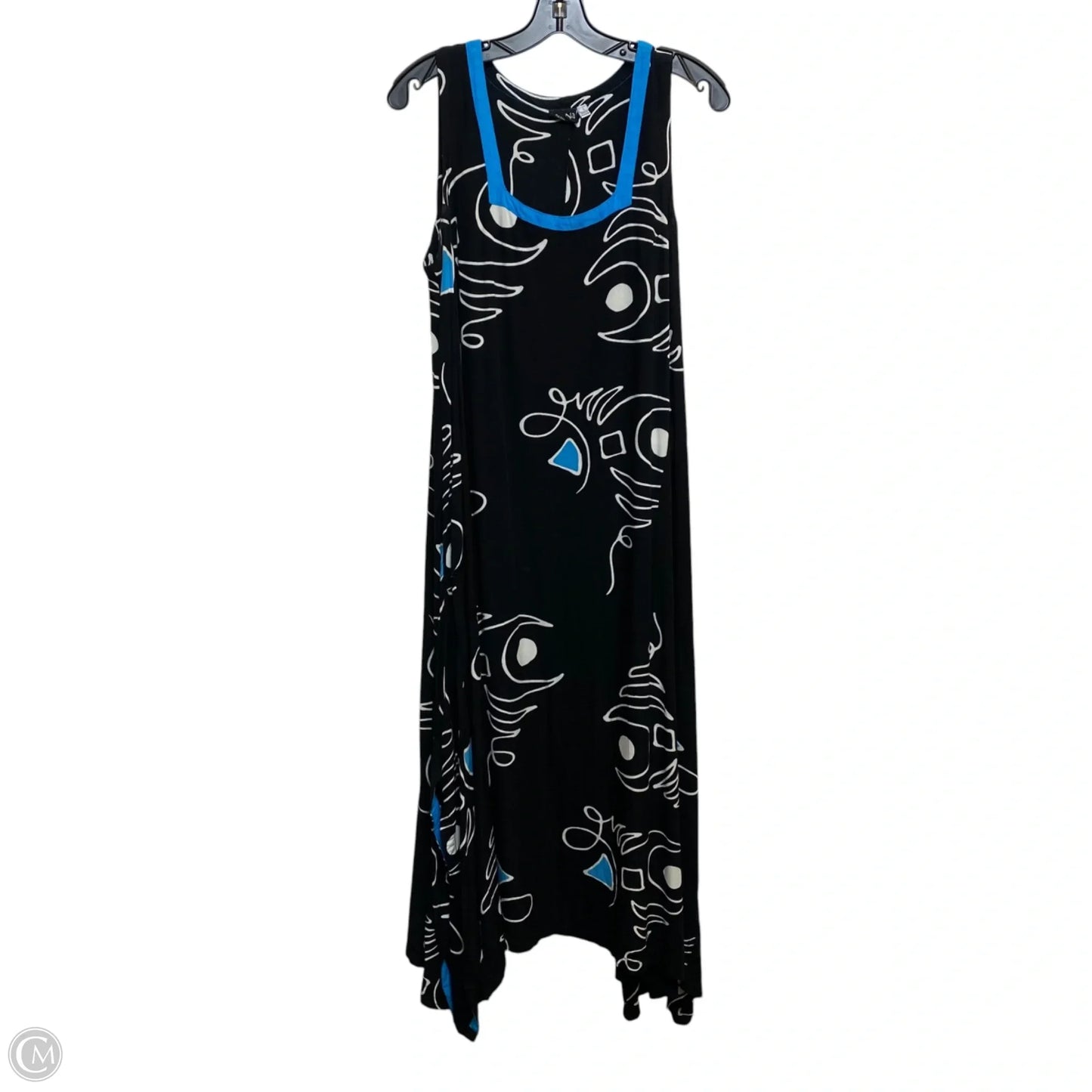Dress Casual Maxi By Iguana In Black & Blue, Size: L