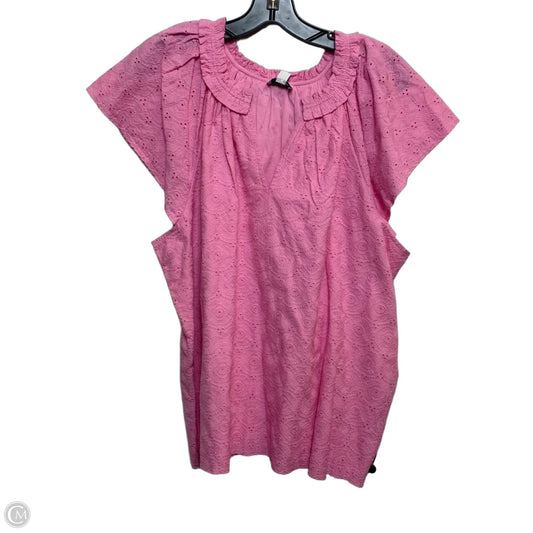 Top Short Sleeve By Crown And Ivy In Pink, Size: Xl
