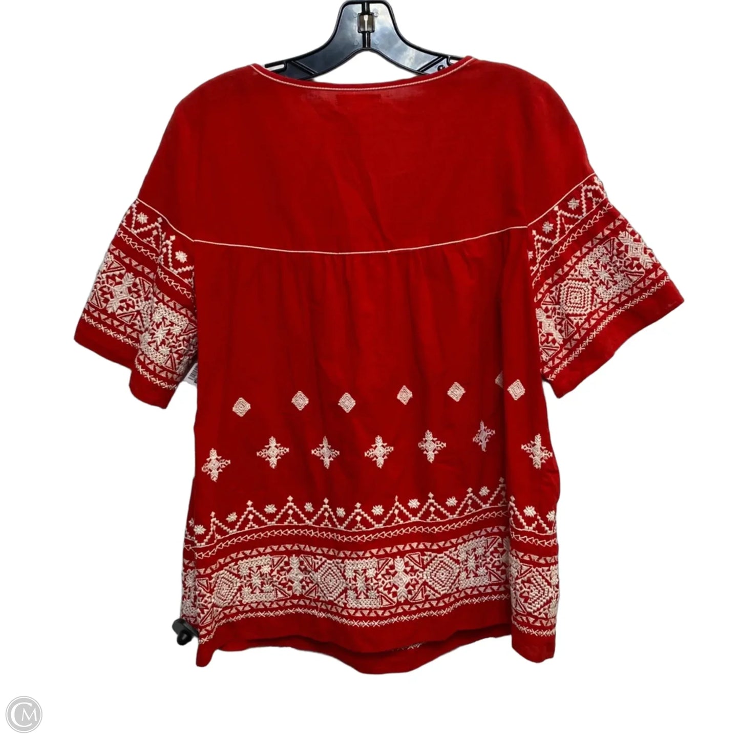 Top Short Sleeve By Sophie Max In Red, Size: M