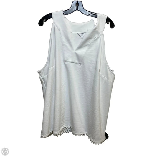 Top Sleeveless By Crown And Ivy In White, Size: 3x
