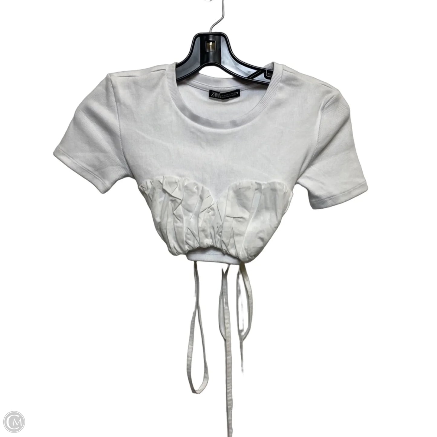 Top Short Sleeve By Zara In White, Size: S