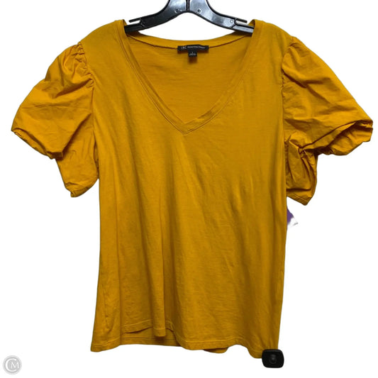 Top Short Sleeve By Inc In Yellow, Size: L