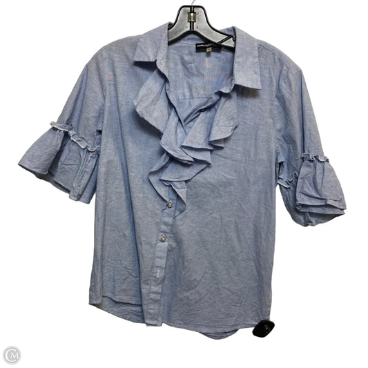 Top Short Sleeve Designer By Karl Lagerfeld In Blue, Size: S