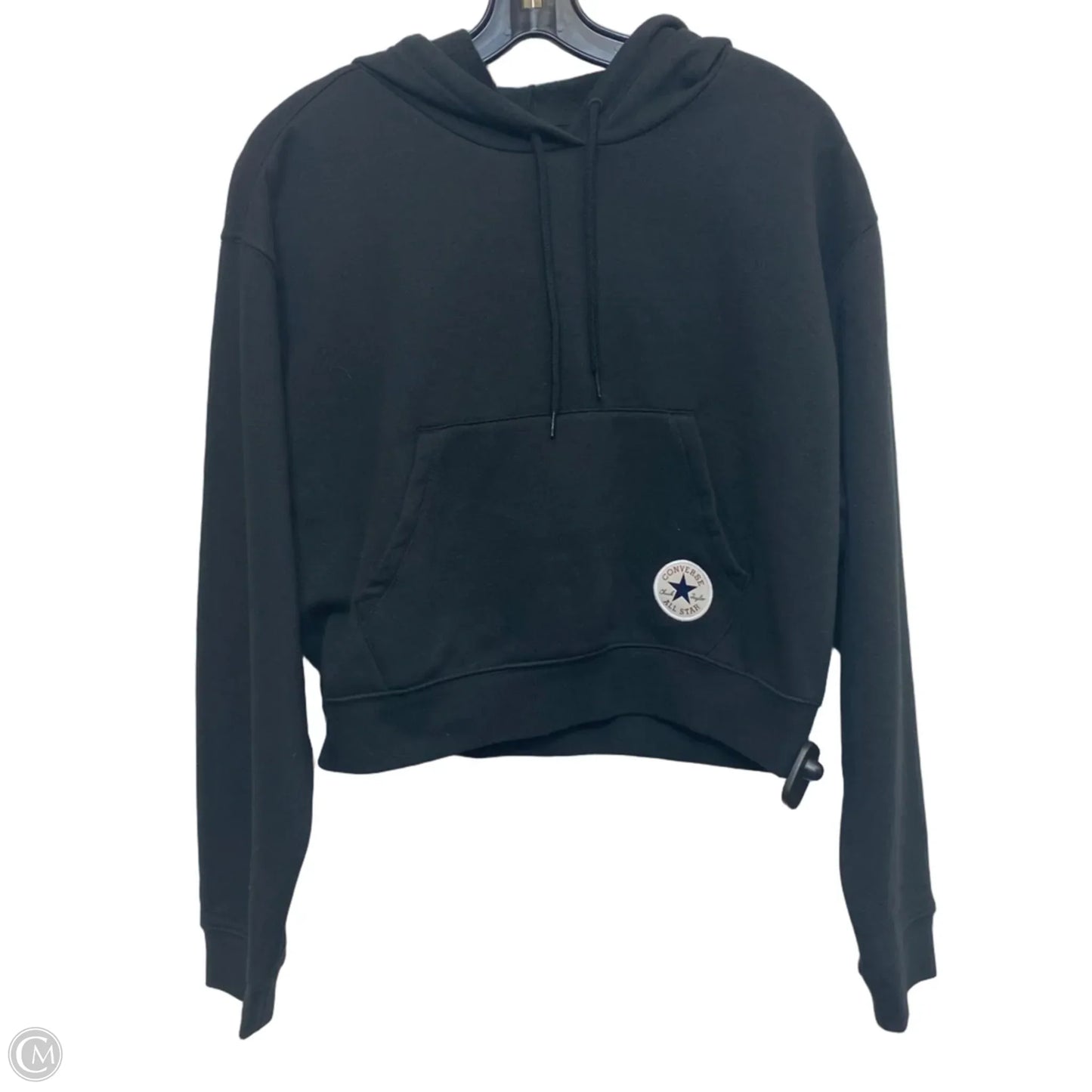 Athletic Sweatshirt Hoodie By Converse In Black, Size: L
