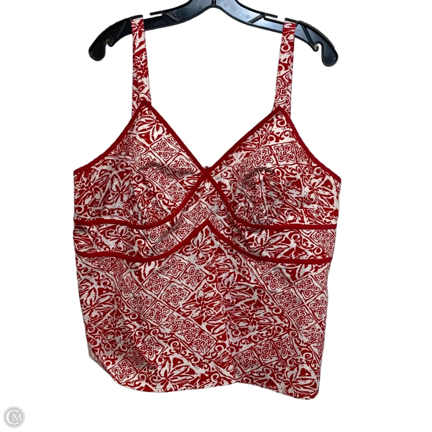 Top Sleeveless By Cato In Red & White, Size: 3x