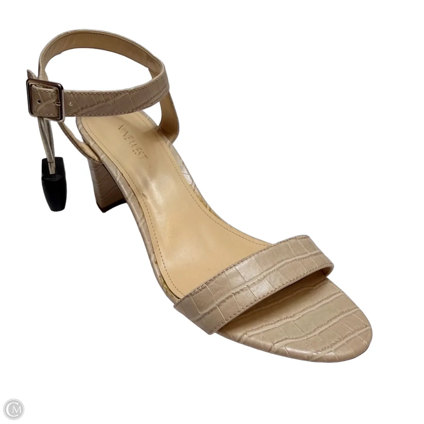Sandals Heels Block By Nine West In Cream, Size: 10.5