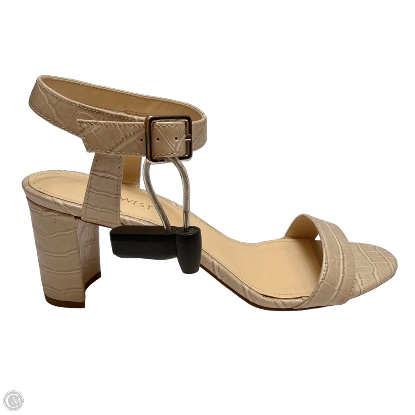 Sandals Heels Block By Nine West In Cream, Size: 10.5