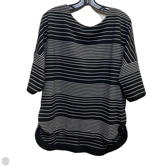 Top Short Sleeve By Max Studio In Black & White, Size: L