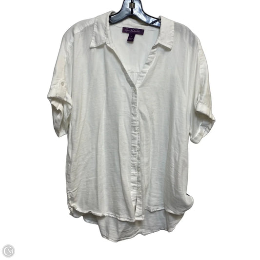Top Short Sleeve By Gloria Vanderbilt In White, Size: Xl