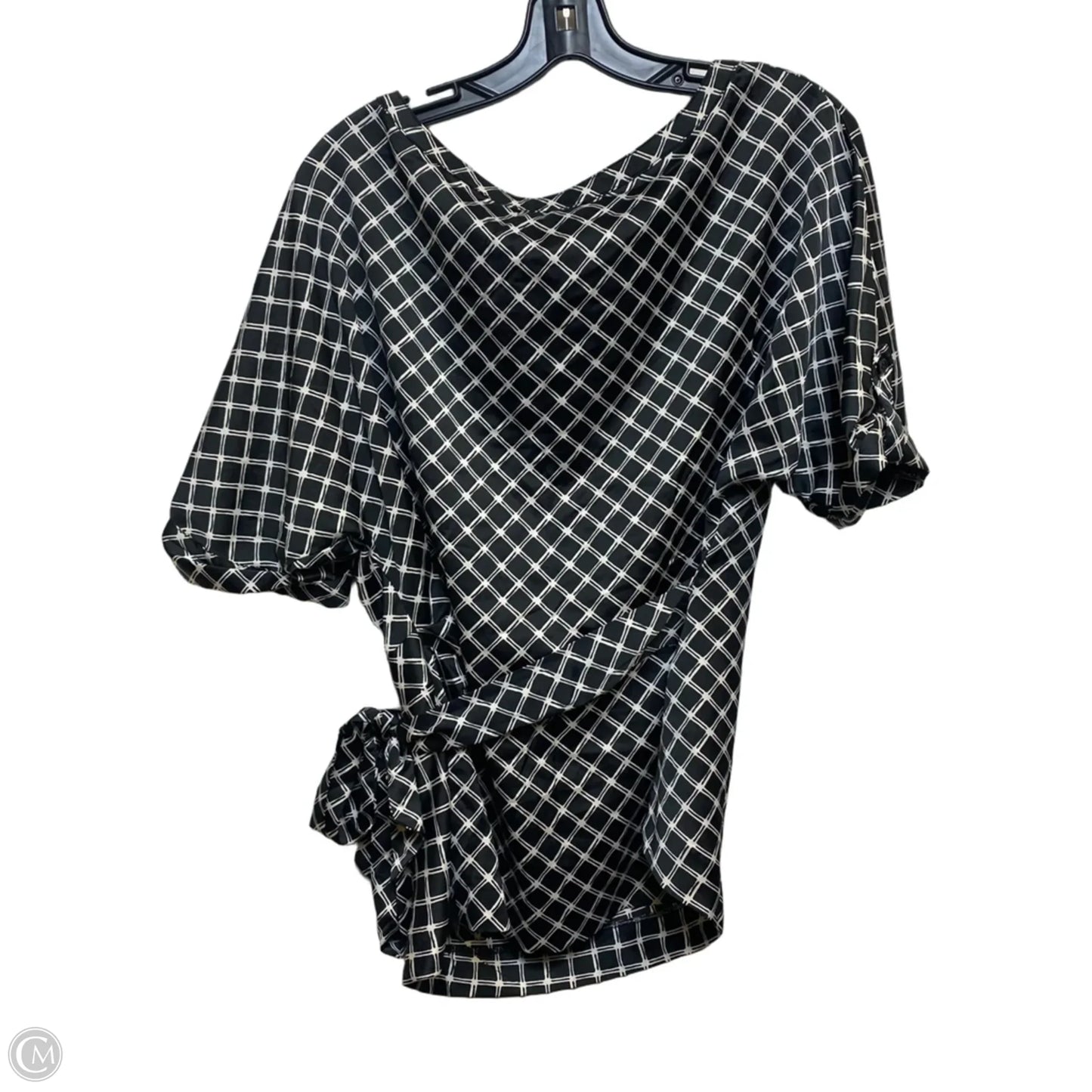 Top Short Sleeve By New York And Co In Black & White, Size: L