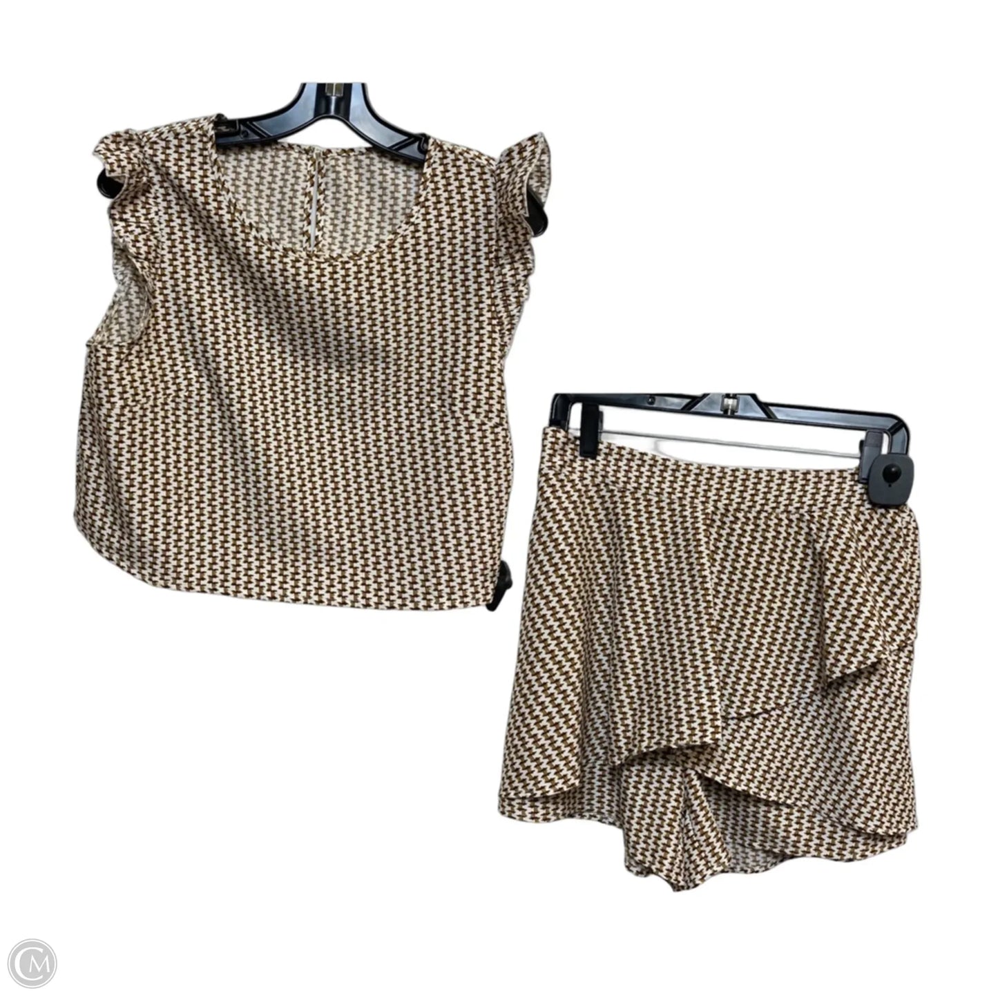 Shorts Set By Clothes Mentor In Brown & White, Size: L