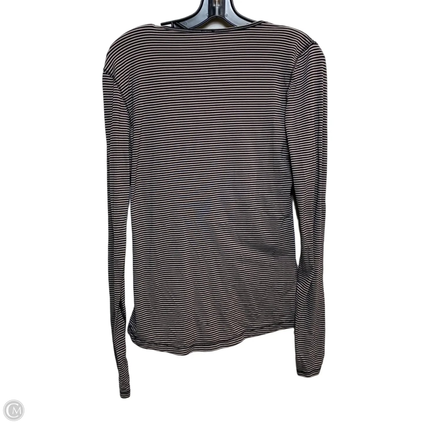 Athletic Top Long Sleeve Crewneck By Lululemon In Black & Cream, Size: M