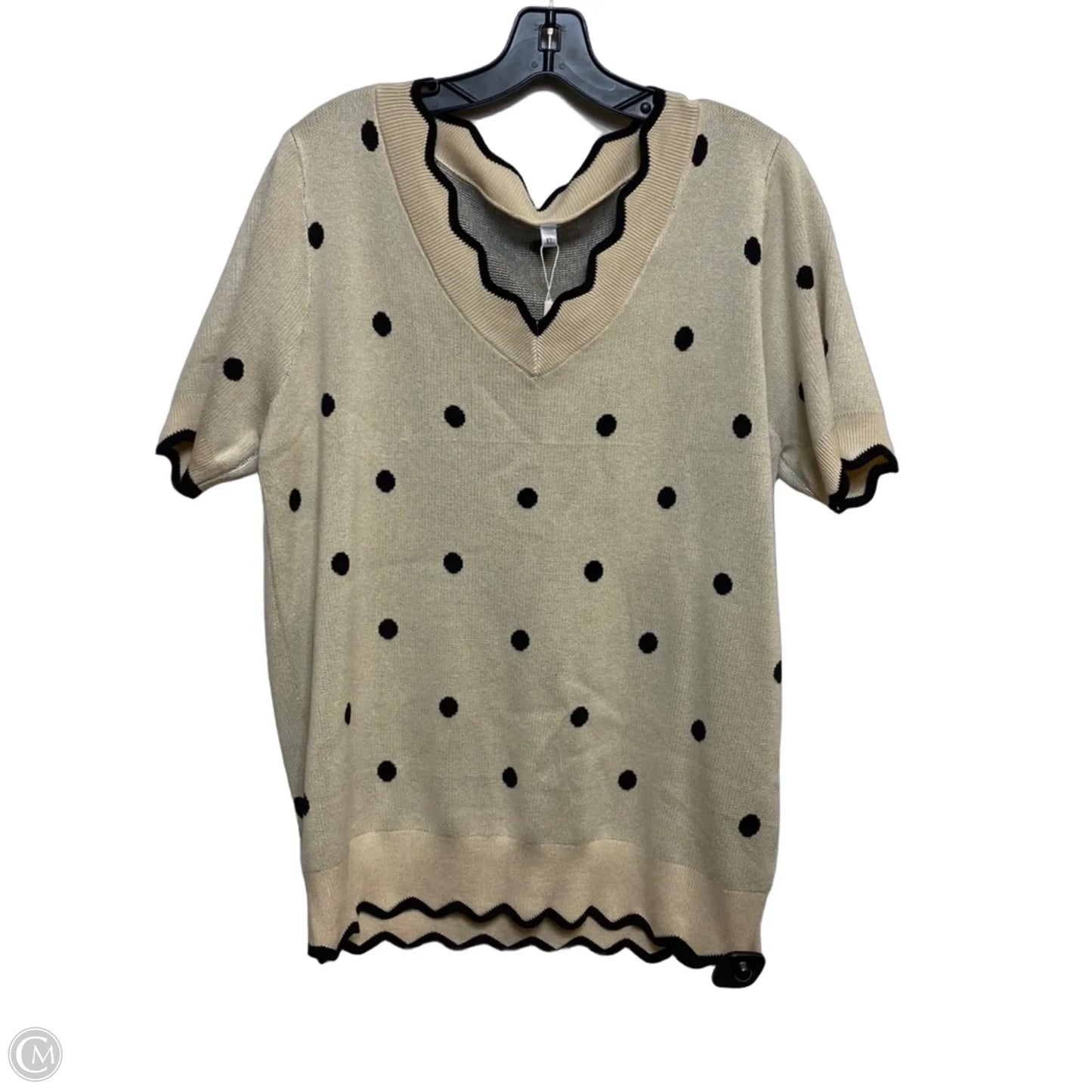 Top Short Sleeve By Clothes Mentor In Black & Cream, Size: Xl