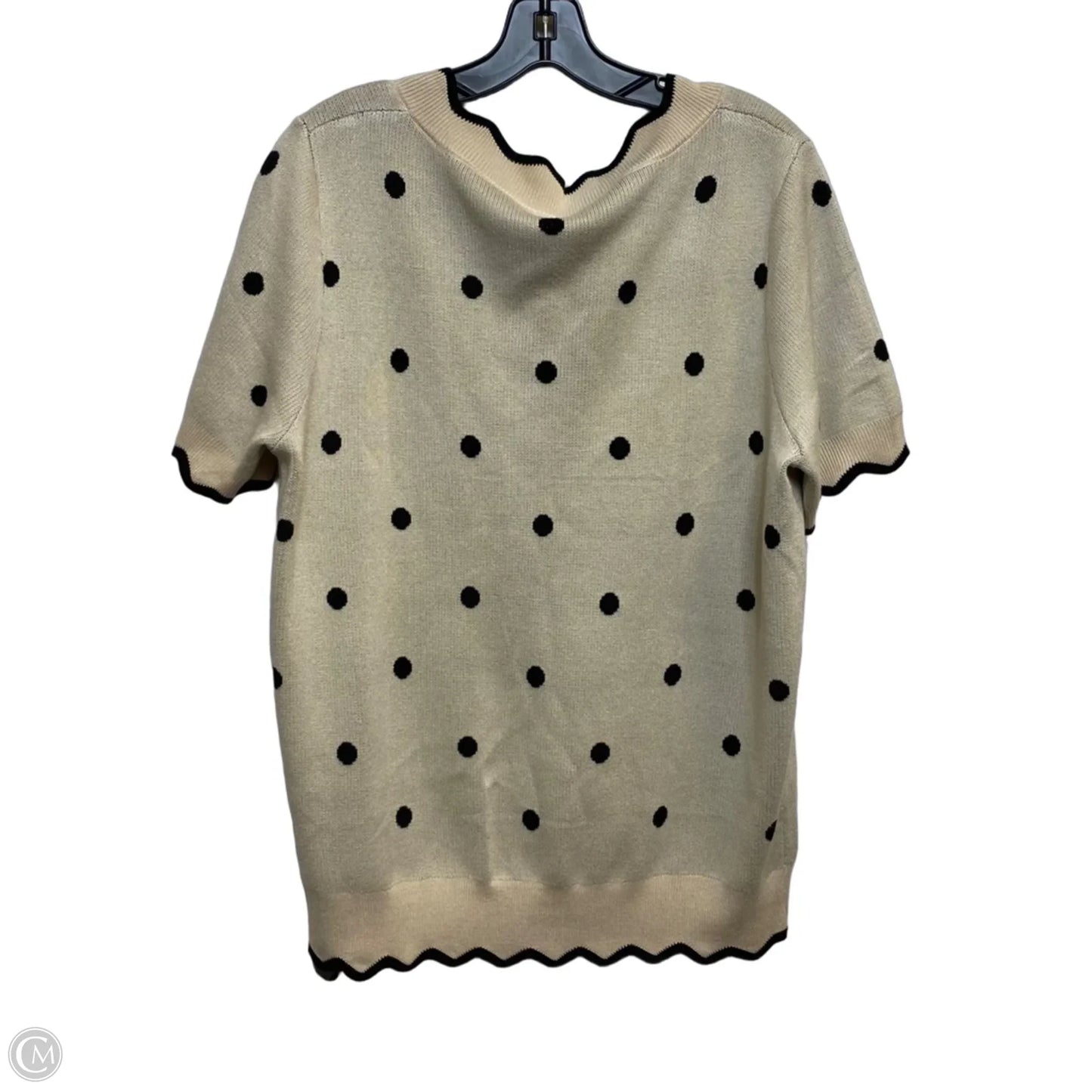 Top Short Sleeve By Clothes Mentor In Black & Cream, Size: Xl