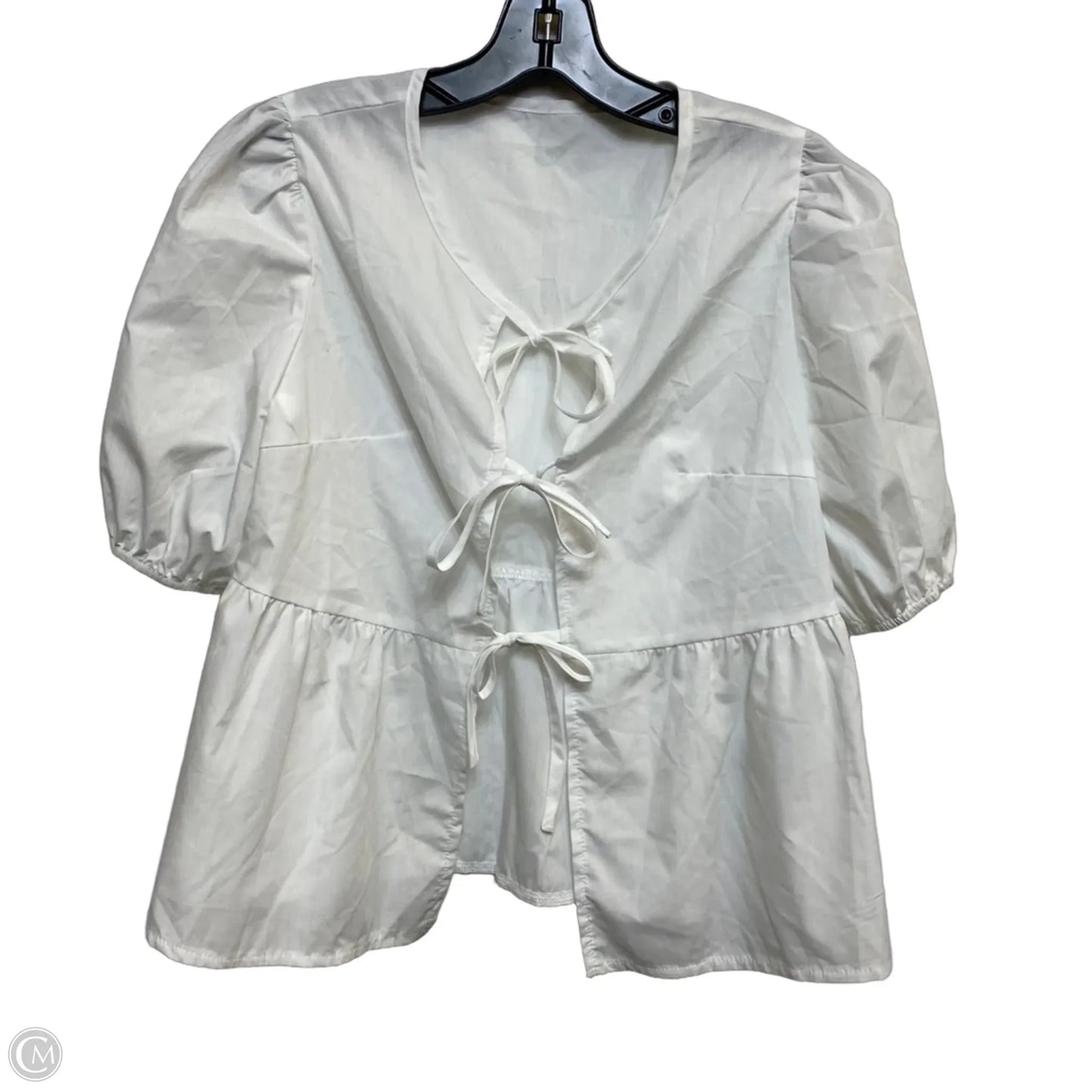 Top Short Sleeve By Shein In White, Size: Xs