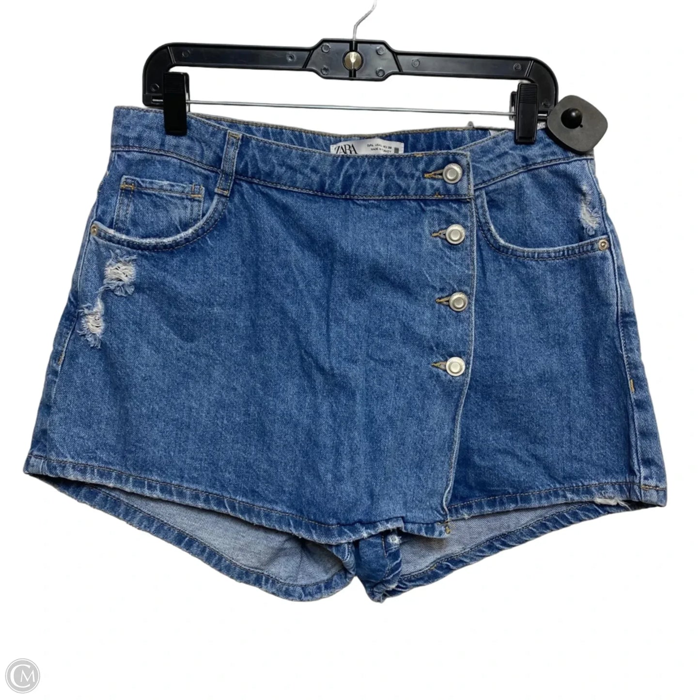 Skort By Zara In Blue Denim, Size: L