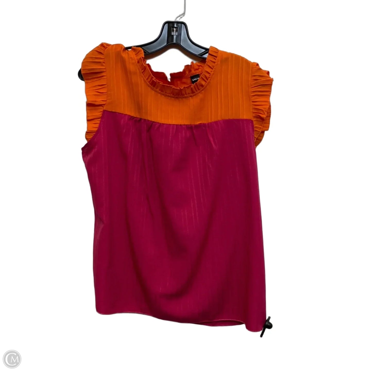Top Sleeveless By Shein In Orange & Pink, Size: Xl