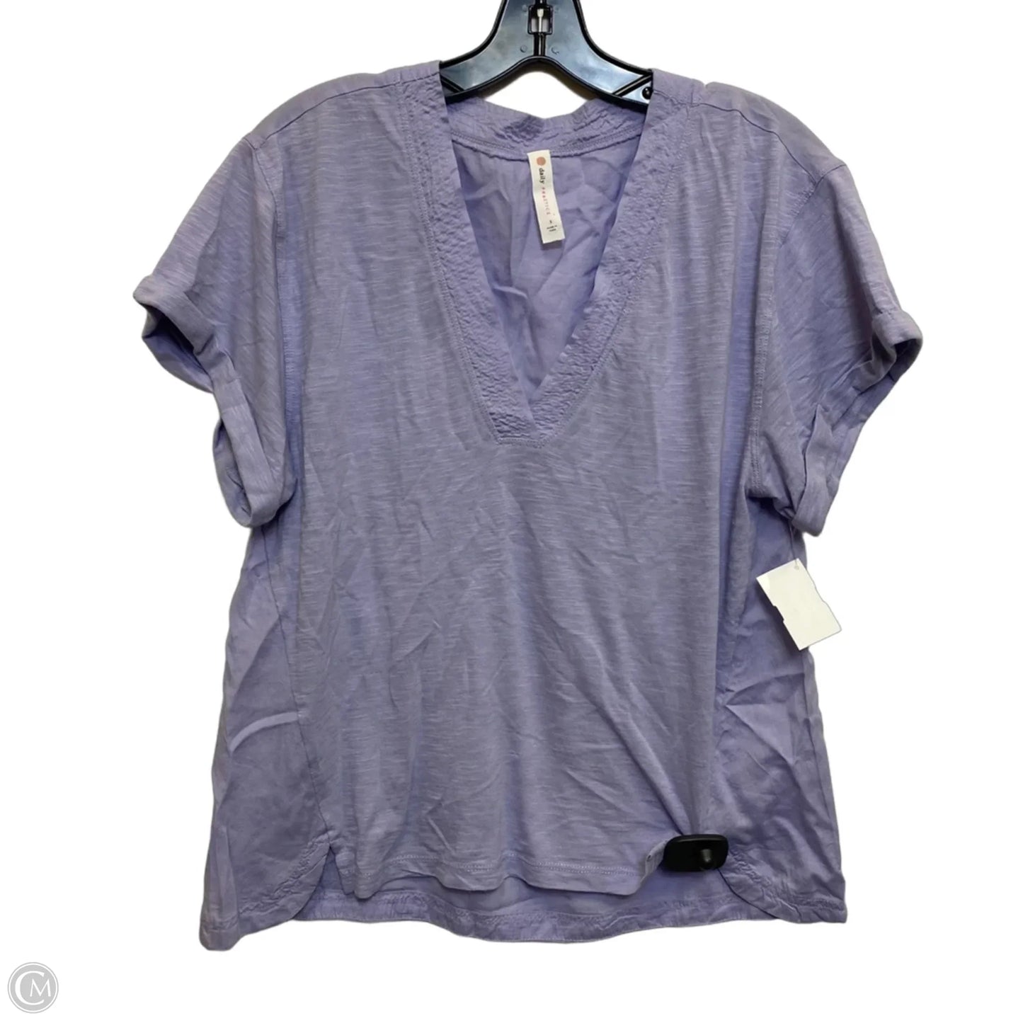 Top Short Sleeve By Daily Practice By Anthropologie In Purple, Size: S