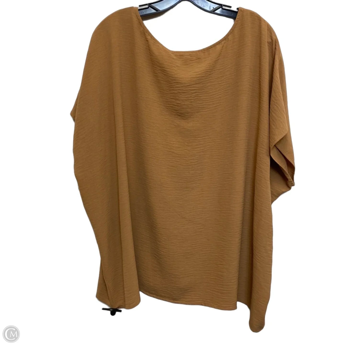 Top Short Sleeve By Ee Some In Brown, Size: 1x