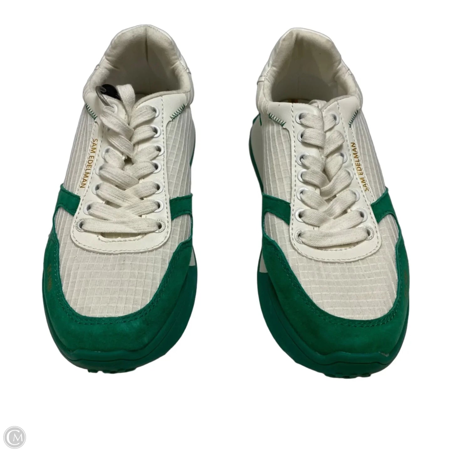 Shoes Sneakers By Sam Edelman In Green & White, Size: 8.5
