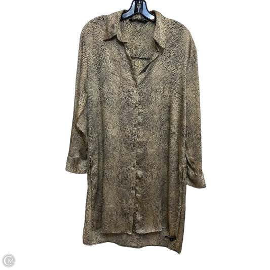 Dress Casual Midi By Zara In Black & Cream, Size: M