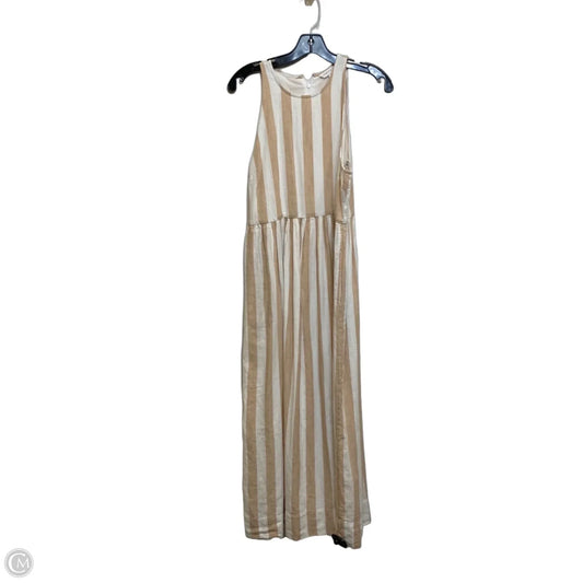 Dress Casual Maxi By Crown And Ivy In Tan & White, Size: M